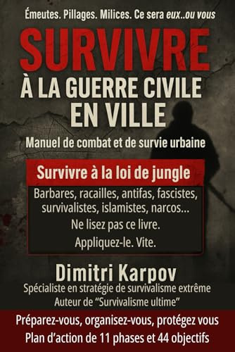 SURVIVRE A LA GUERRE CIVILE EN VILLE: Un guide tactique en 11 phases et 44 objectifs pour survivre au chaos en milieu urbain.