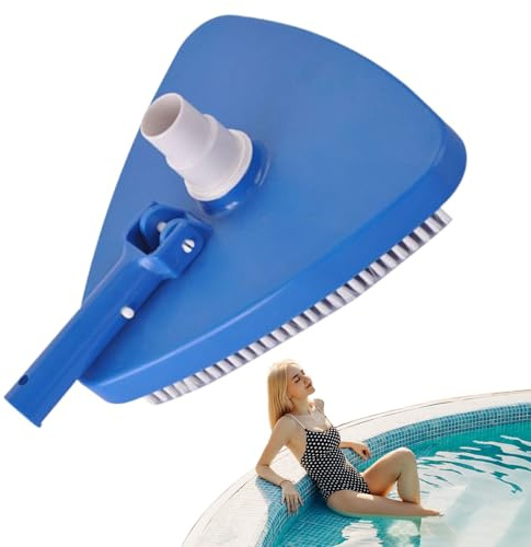 Cabezal de aspiradora para piscina, limpieza de esquinas laterales inferiores de natación, cepillo de sondeo manual triangular, para eliminar escombros, limpieza de algas y mantenimiento de agua