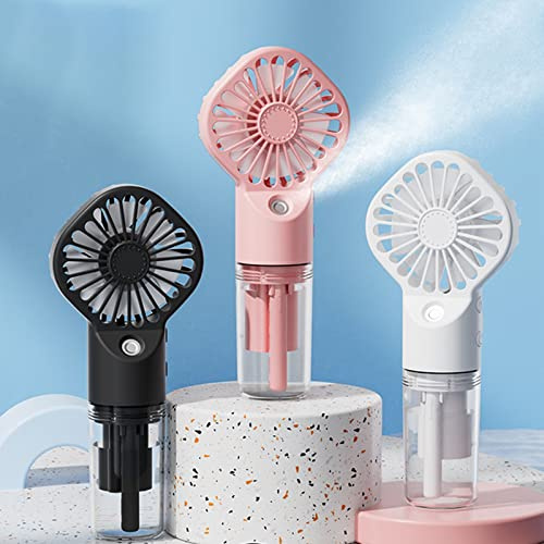Hand Held Fan, Hand Held Fans Rechargeable, Hand Fan With Water Mist Spray, Hands Hold Fans Rechargeable (White)