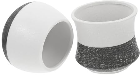 TOYANDONA 4 Piezas Macetas de Cerámica con Drenaje para Suculentas y Cactus de Blanco y Negro Tiestos para Plantas de Interior y Exterior Diseño Transpirable y Decorativo