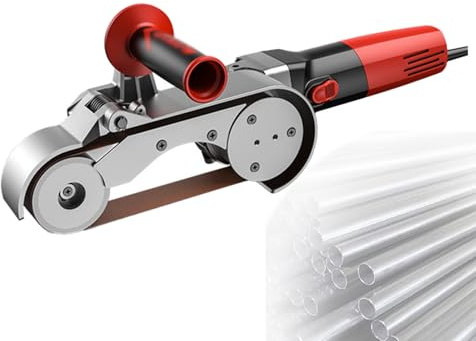 LwiftGal Levigatrice Lucidatrice per Tubi, Levigatrice A Nastro per Tubi da 1100 W, velocità Variabile A 6 velocità, Levigatrice A Nastro Professionale con Lucidatura 2-wheelpolishingmachine