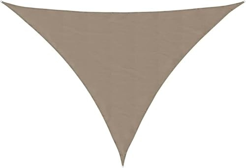 Vela Ombreggiante Triangolare 7x5x5m, in Poliestere Oxford con Rivestimento PU, Telo Ombreggiante Esterno Impermeabile e UV, per Giardino Piscina Patio, Colore Tortora