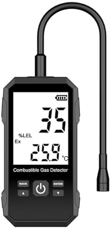 Natural Gas Detector - Methane Detector | Accurate Methane Leak Detectors With Long Flexible Probe, Visual And Sound Alarm | Handheld Sensor For Home And RV, Methanes Ethane Propane Detecting