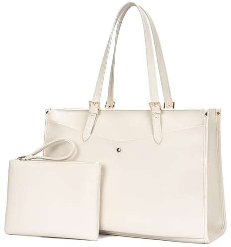 BAGOK Laptoptasche Damen 15,6 Zoll – Große Handtasche/Shopper, leichte PU-Leder-Schultertasche & Aktentasche mit extra gepolstertem Laptopfach – für Büro/Business/Uni/Schule