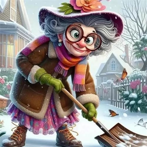 Puzzle 150 Pezzi Nonna spazzaneve, puzzle per Adulti 150 pezzi 65x65cm, Puzzles Giochi Rilassamento e Intelligence, puzzles Classici per Gioco Familiare, Festa Aziendale, Regalo Natale