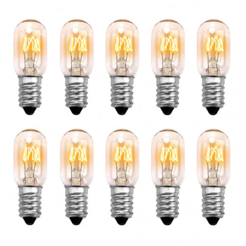 Cowiny 10 Pcs 15W E14 Screw Salt Lamp Bulbs 230V, Scentsy Warm White 2700K T20 Dimmable SES Pygmy Light Bulbs for Wax Warmers, Fridge, Oven, Microwave, Table Lamps and Night Lights