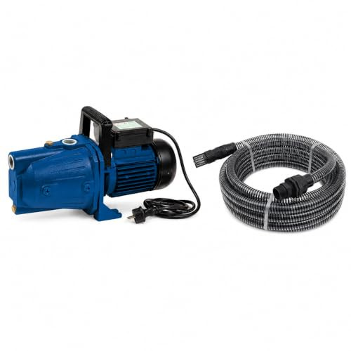 Kit Arrosage Spid'O - Pompe d'Arrosage Corps Fonte 1000W + Kit Aspiration 7m | AF 100 | 4000 L/h - 4,5 bars - 45m | Jardins jusqu'à 1500m²