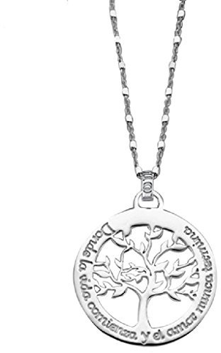 LOTUS SILVER Collar Mujer Plata de Ley 925 - Colgante de Árbol de la Vida - Acabado Refinado LP1641-1/1 - Collares Mujer - Regalo de Cumpleaños, Aniversario, San Valentín, Madre y más