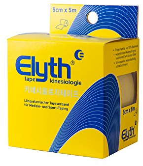 Elyth S Kinesiologie Tape 5 m x 5 cm in verschiedenen Farben Sport-Taping Kenzo Kase (Gelb)