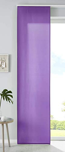 Gardinenbox 1er Set Schiebegardine Flächenvorhang Mikrofaser Vorhang Gardine Raumteiler HxB 245x60 cm Lila Matt Paneelwagen Beschwerungsstange, 85600N