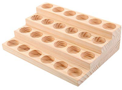 EXCEART 24trous Étagère à Bouteilles pour Huiles Essentielles Support De Rangement Compartiments Organisateur De Bureau Et Cosmétique pour Maison