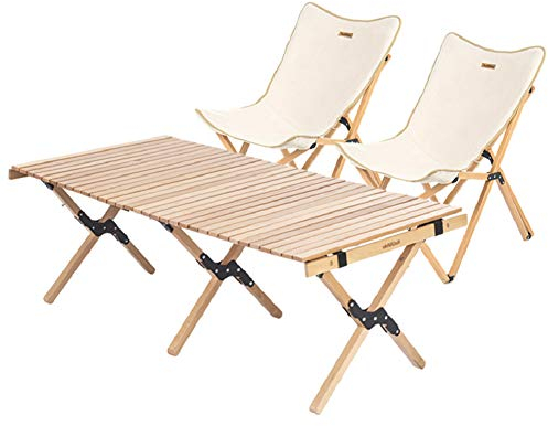 MNSSRN Klapptisch im Freien Tragbare Massivholztisch mit Tragetasche, niedriger Picknicktisch, ist sehr gut für Auto Camping geeignet, der für 4-6 Personen geeignet ist,E