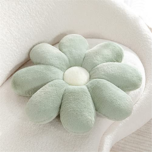 GLITZFAS Blumenförmiges Plüschkissen Stuhlkissen, Plüsch Blume Boden Kissen Sitzkissen Zierkissen, Spielzeug Bodenkissen für Kinderzimmer Zuhause Sofa (Grün,60 cm)