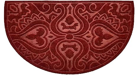 CosìCasa: Zerbino Ingresso Esterno Decorativo | Pratico Tappeto Asciugapassi con Decorazione a Rilievo, Ideale per la Tua Casa | Lo Zerbino Esterno Perfetto l'Ingresso [Mezzaluna - 40X60, Rosso]