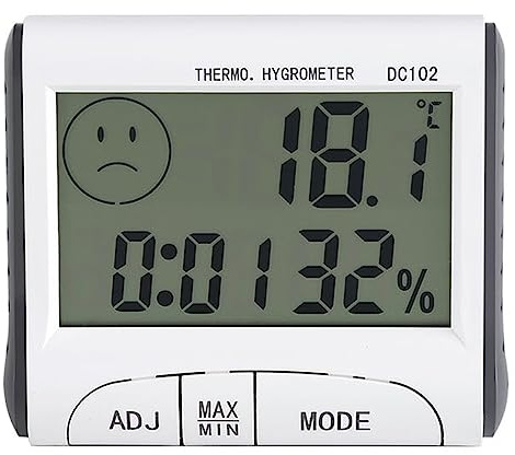 SAMTEK Digital Room Thermometer with Recording and Climate Indicator, Temperature and Humidity Monitor with Large LCD Display, ℃/℉ Function, Hygrometer Indoor for Home, Plants & Greenhouse
