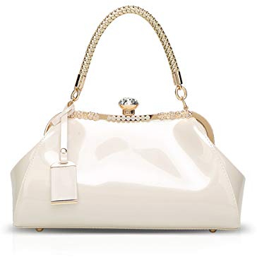 WolFum Handtaschen für Damen, Lackleder, glänzende Shell-Clutches, modische Abendtaschen für Partys. Doppelter Komfort