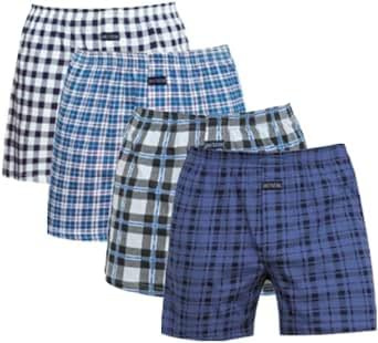 Merking Calzoncillos Boxer Hombre Algodón Orgánico 100% Estampado Panty Calzoncillos Ropa Interior Cómodo Ligero Transpirable Pack 3/4/5 SJDK2205M-4Pack01-L