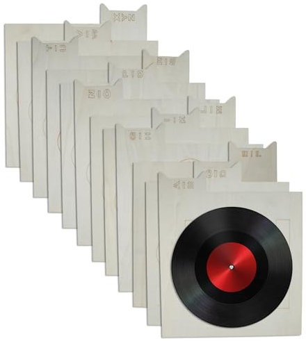 Lot de 12 intercalaires alphabétiques en bois pour disques vinyles de A à Z - 35 x 30 cm - Séparateurs de rangement pour disques vinyles - Guides d'organisation pour albums, CD, DVD