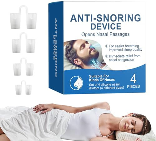 Dilatateur nasal pour réduire les ronflements, aide anti-ronflement, Dilatateur réutilisable de soulagement de l'aération du nez, Dilatateurs nasaux en Silicone pour hommes, 4 pièces, pour arrêter le