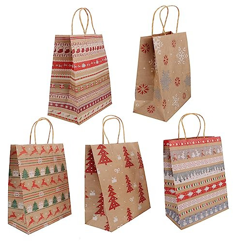 Beaupretty 20stücke Weihnachtsgeschenktüten Aus Kraftpapier Süßigkeitenbeutel Mit Weihnachtsmotiven Bonbonbeutel Für Feiern