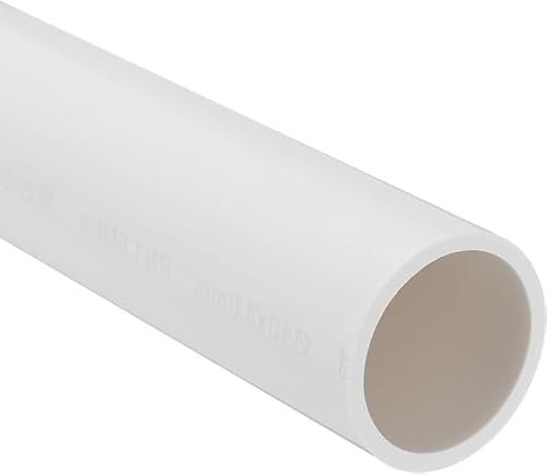Unifizz Tubo de PVC de 34 mm de diámetro interior de 40 mm de diámetro exterior de 350 mm de longitud, tubo rígido redondo de plástico de alto impacto para manguito de cable de drenaje (blanco)
