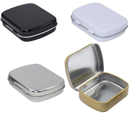 YJFY 4 Stück Taschenaschenbecher Zigaretten Taschenascher Aschenbecher für Unterwegs Metallmaterial Kompakt und tragbar Zum Auffangen von Zigarettenasche unterwegs (gold, schwarz, weiß, silber)