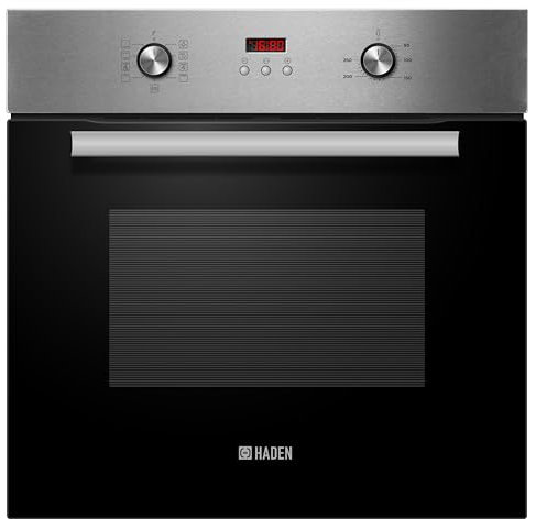 Haden 65L Built In Oven - 7 Cooking Functions with Fan-Assisted, Grill, and Defrost, Energy-Efficient Stainless Steel Oven for Modern Kitchens - Easy To Use Controls and Digital Timer