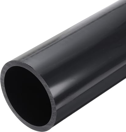 sourcing map 2 tubi rigidi rotondi in PVC da 7,4 cm, diametro interno 67,8 mm, diametro esterno 75 mm, alto impatto, per tubi dell'acqua, acquari, acquari, serre da giardino, grigio scuro