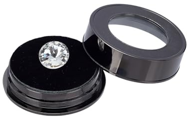 arricraft Loose Diameter Gem affichage box, bronze plat rond verre top bijoux affichage boîte avec éponge à l'intérieur pour afficher 2.2x0.57 pouces bijoux de pierres précieuses