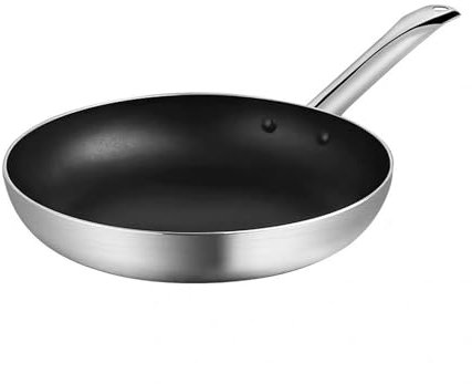 Nzzkoides Aluminum Pan，Nonstick Stir Fry Pans Skillets，Healthy Egg Saucepan Nonstick Chef's Wok，Cookware for Induction Cooker, Gas Stove, Multi-size(Size:34CM,Color:Steel Handle)