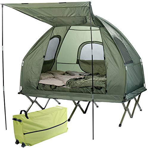 Semptec Urban Survival Technology Feldbett 2 Personen: 4in1-Doppelzelt Feldbett,2 Winterschlafsä.,Sonnenschutz,Matr. u. Aufl. (Zelt 2 Personen, Doppel mit Zelt, Angel)