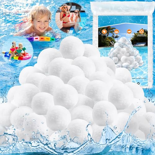 CIANBIFN 1200 g Bolas Filtro Piscina, Bolas Depuradora Piscina Bola de Filtro de Piscina para Sistemas de Filtro de Arena, Reemplaza 40kg Arena de Filtro, Limpiador de Piscinas Sistema de Filtro