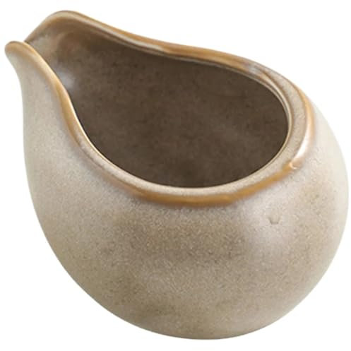 Pentolino Latte Brocca for il latte in ceramica da 3 pezzi for ristorante di casa, lattiera, sciroppo, dispenser for schiuma, tè pomeridiano, bar, strumenti for caffettiera, bocca rotonda Bollilatte(Y