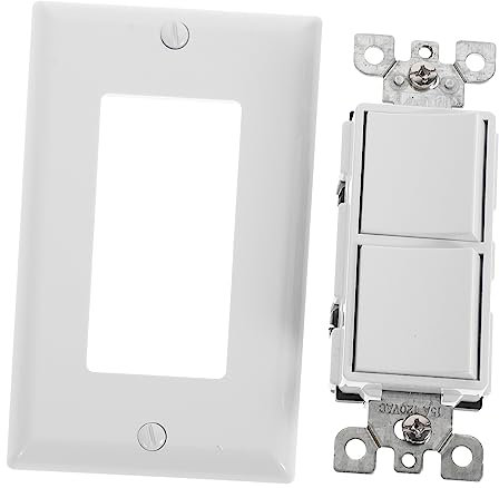 POPETPOP Doppelleuchte mit Wippschalter und Abdeckplatten Elektrische Leuchte Beleuchtete Leuchte Moderne Wandleuchte Weiß Dual-dimmer mit Wandabdeckung