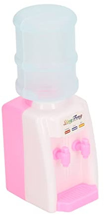 Dispensador de agua en miniatura, juguete para casa de muñecas, modelo de fuente para dollhouse, mini dispensador de agua, decoración rosa
