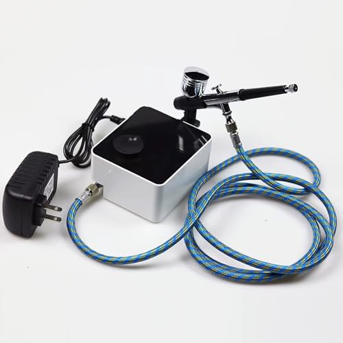 Toplionace Mini-Airbrush-Kompressor-Set für Den Schreibtisch mit Thermoschutz - Auto Start/Stop, 47dB Leiser Betrieb, Einstellbarer Druck