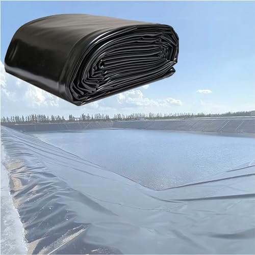 Bâche de bassin en polyéthylène haute densité résistante aux UV - 5 x 7 m - Noire - 5 mm d'épaisseur - Convient aux poissons et aux plantes