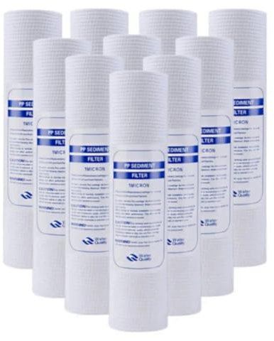 Mcclellanty 10 Pezzi Filtro Universale PP Cotone Cartuccia Filtro Filtri Sedimenti Materiale Polipropilene, 1 Micrometro