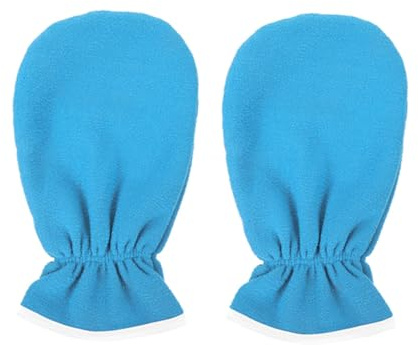 AUTSUPPL Guantes Exfoliantes y Hidratantes para Cuidado de Manos en Casa, Hechos de Poliéster y Franela Conservación Térmica para Spa y Cuidado Diario