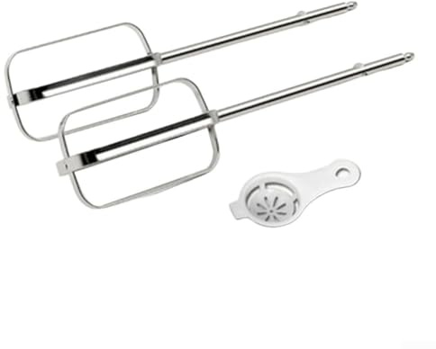 Juego de batidoras y mezcladores de acero inoxidable compatibles con batidores y batidores de mano, paleta de mezcla de repuesto duradera y gancho de masa para hornear y cocinar en cocina (C*2)