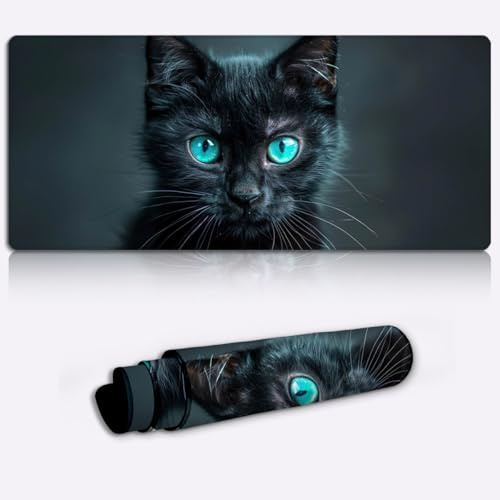 mystical blue eyes Printed PC Laptop Computer Mouse Mat Pad Non-Slip Rubber Base Pad Office Home Novelty Printed Desk Accessory Large Laptop Desktop Printed Art Ergonomic 600 * 350 * 4mm