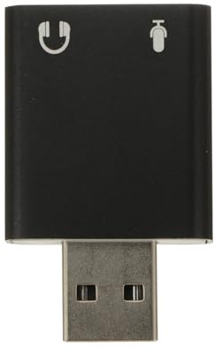 Adattatore Nero Audio USB 7.1 Alluminio Lega di Esterno | Jack Cuffie e Microfono, Plug And Play, Soluzione Alternativa per Schede Audio Guaste