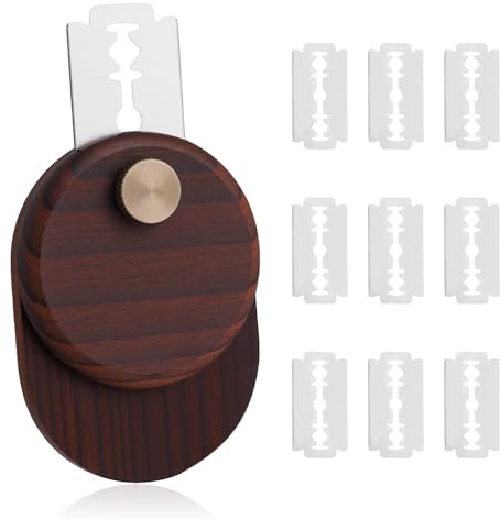 Penitue Lametta per Incidere il Pane UFO, 6,4x4,6cm Taglierino per Incidere il Pane Rotondo con 10 Lame di Rasoio e Manuale di Istruzioni come Forniture Panificazione(Marrone)