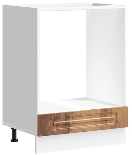 WRJENFSC Kalmar Armoire de four encastrable pour four encastrable 60 cm Meuble de cuisine en bois vieilli Meuble de cuisine compact avec pieds réglables