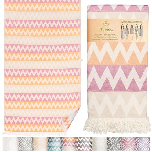 Mebien - Toalla de playa turca de lujo, diseño de peshtemal para spa, piscina, baño, arena, 100 % algodón, juego de toallas de manta, regalo para mujeres, tamaños: 86,36 x 166,1 cm