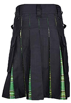 JiXuan Nuevos Hombres Scottish Kilt Patchwork Plaid Falda Casual Pantalón Hombres Punk Hip Hop Falda Pantalones Elegante Falda de Escocia