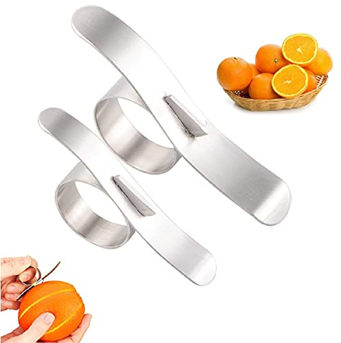 BESTonZON 2pcs Anneau éplucheur d'orange dépouillage Fruits en Acier Inoxydable Agrumes Pamplemousse épluche ouvre Orange pour la Maison de Cuisine