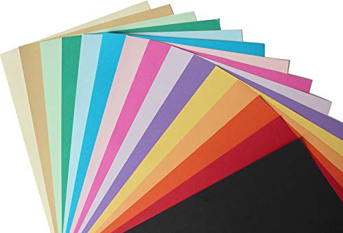 75 Blatt Buntpapier 80g/m² DIN A4 Bastelpapier bunt 15 Farben Kopierpapier - farbiges Druckerpapier