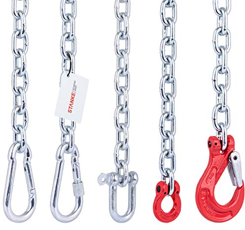 Seilwerk STANKE 50cm Kit de Fixation pour hamac, pour balançoire d’intérieur et pour Sac de Frappe : chaîne en Acier galvanisé 6 mm + Manille de Levage 8mm