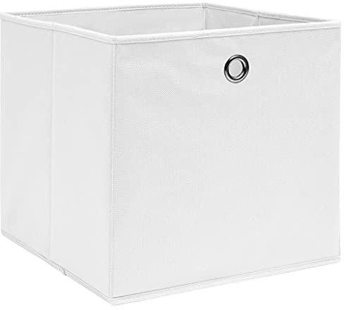 vidaXL 4x Aufbewahrungsbox Zusammenklappbar Spielkiste Regalkorb Faltkiste Korb Kinderbox Box Kiste Faltbox Vliesstoff 28x28x28cm Weiß